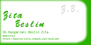 zita beslin business card